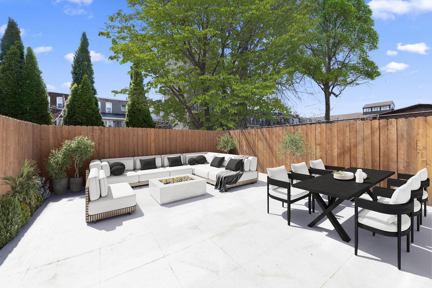 432 Fenimore Street Brooklyn, NY 11225 - Photo 10 of 25 a backyard of a house with table and chairs