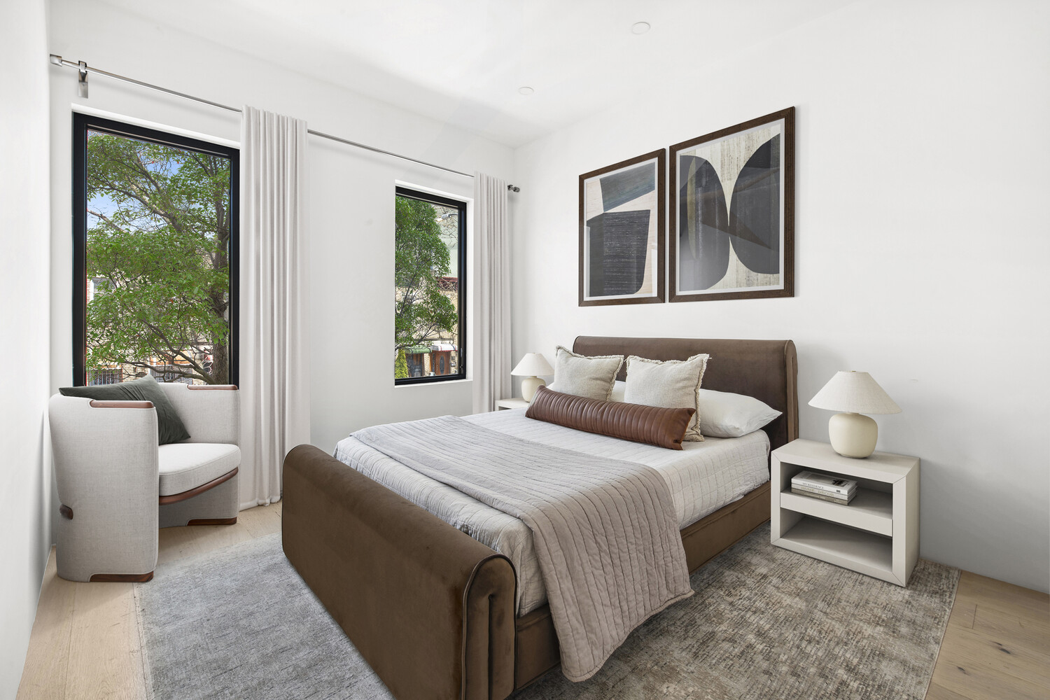 432 Fenimore Street Brooklyn, NY 11225 - Photo 16 of 25 a bedroom with a bed and a couch