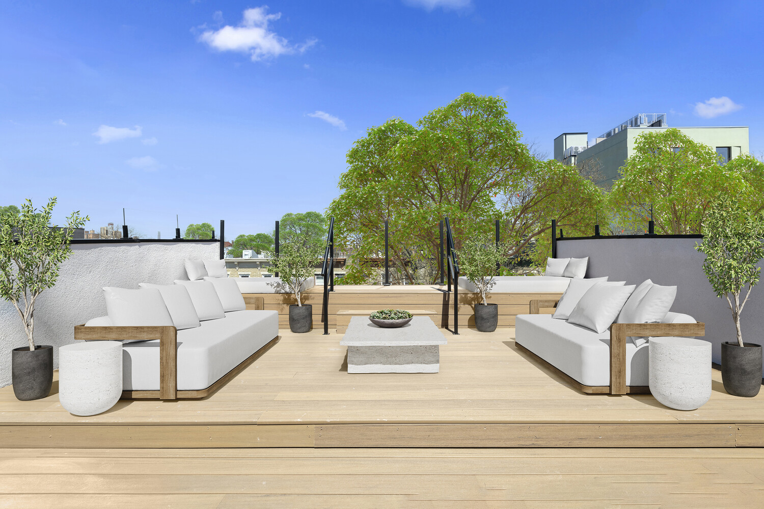 432 Fenimore Street Brooklyn, NY 11225 - Photo 22 of 25 a view of a terrace with couches and sky view