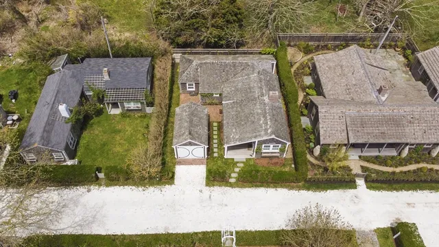 an aerial view of a house