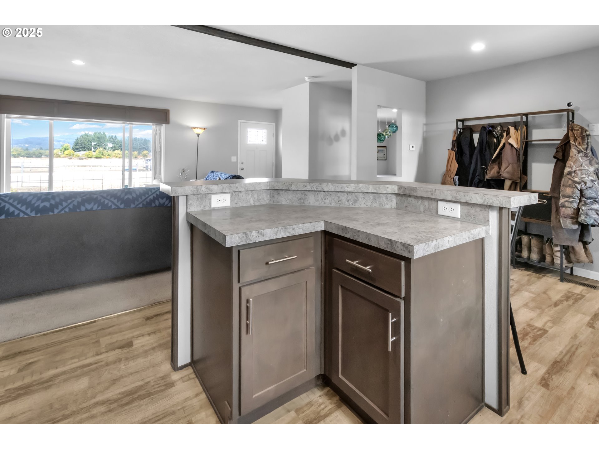24550 Southwest Red Prairie Road Sheridan, OR 97378 - Photo 12 of 33 a kitchen with a sink a refrigerator and window