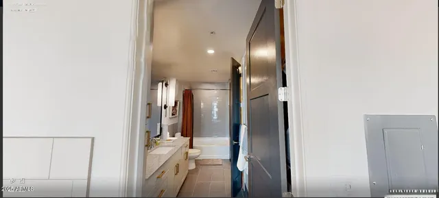 a view of hallway with livingroom