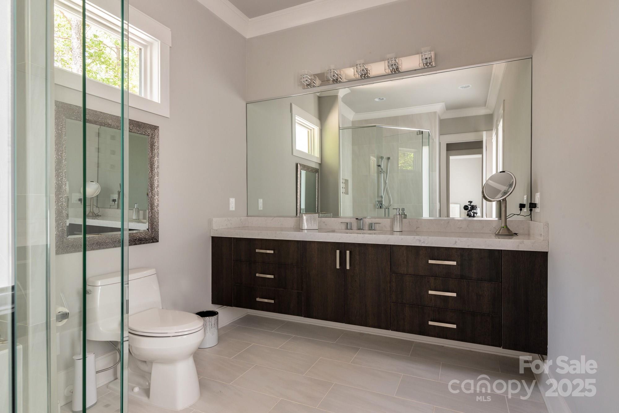 4067 Rivendell Road Denver, NC 28037 - Photo 15 of 37 a bathroom with a toilet a sink and mirror