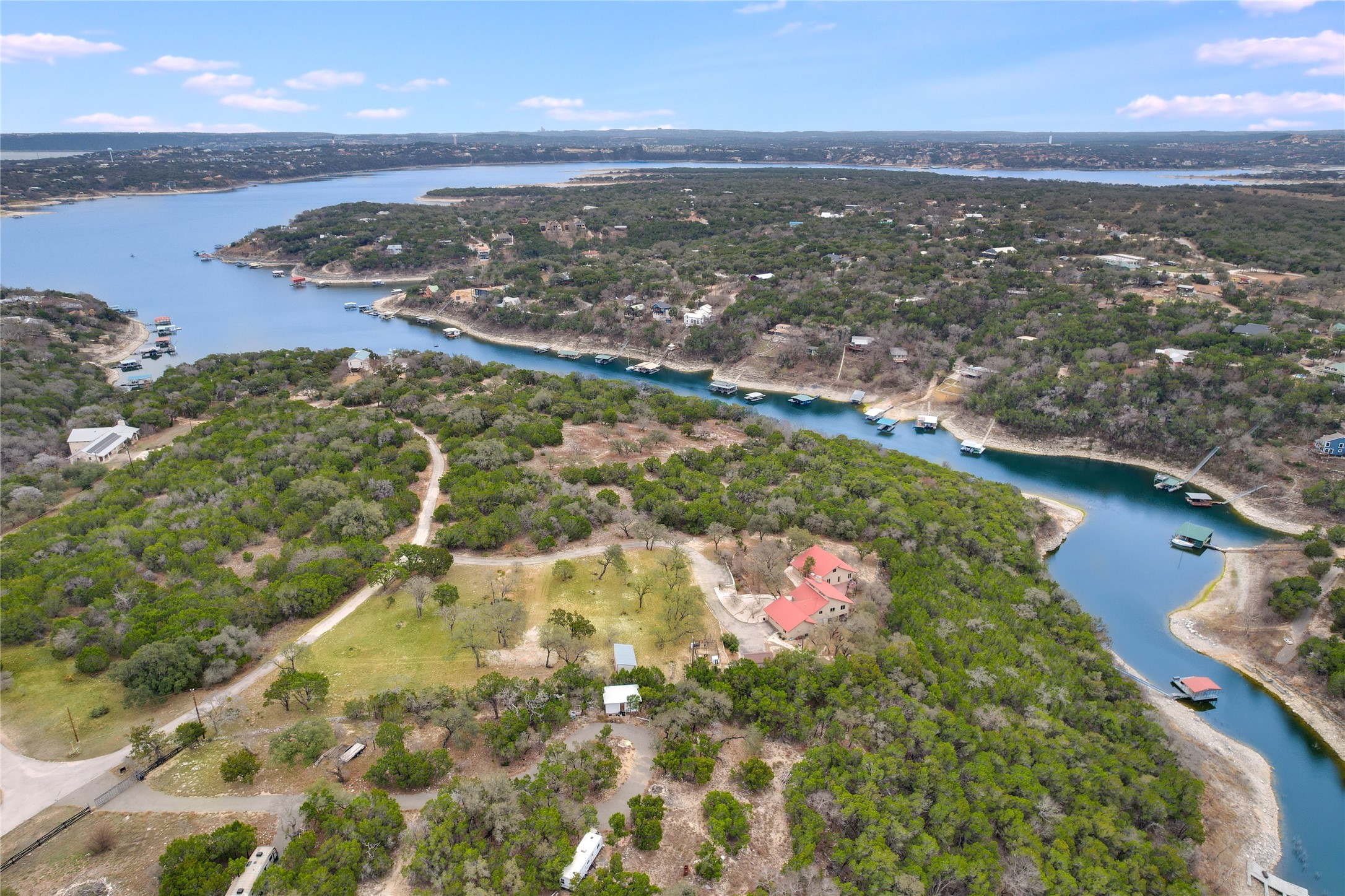 18205 Ridge Road Lago Vista, TX 78645 - Photo 3 of 31 Situated on 3.43 lakefront acres, with 2-slip boat dock and tram to dock!