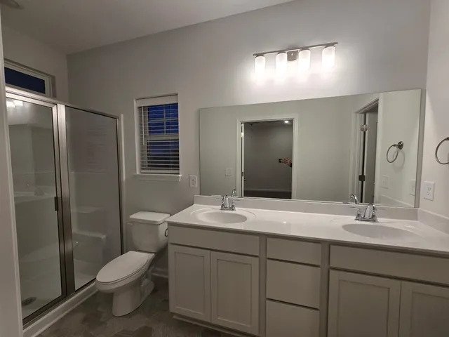 a view of a room with a window