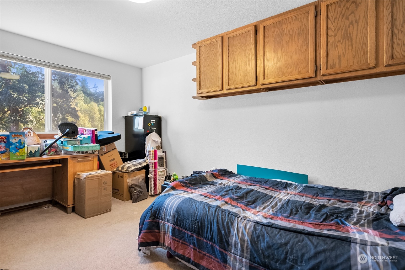 5520 133rd Avenue Southwest Rochester, WA 98579 - Photo 33 of 40 a bed room with a bed and a baby bed