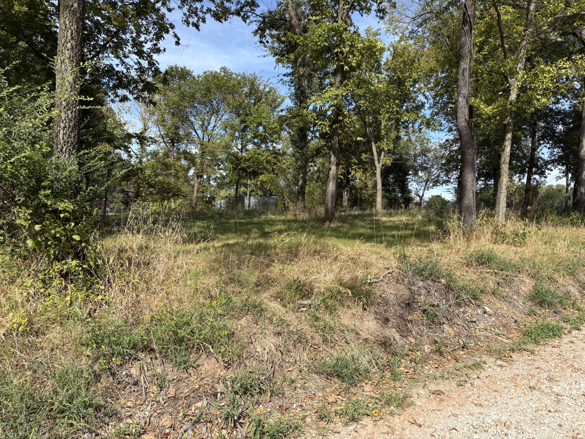 East Parker Road Afton, OK 74331 - Photo 6 of 6 Partially wooded parcel with a gravel road, natural ground cover, and mature trees