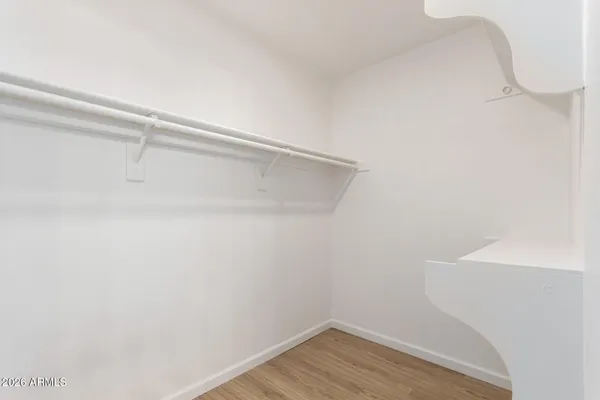 a view of small space with racks on the wall