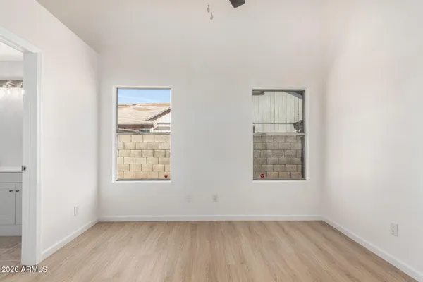 an empty room with a window