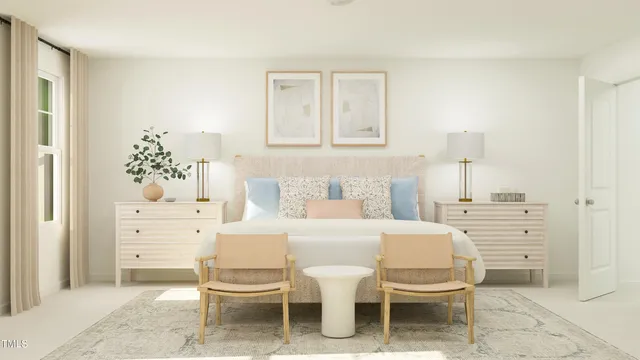 a dining room with a table and chair