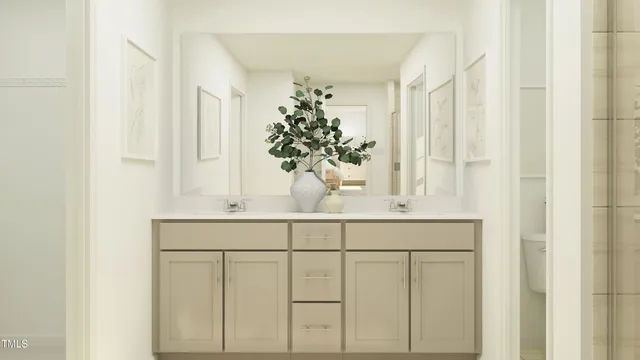 a bathroom with a sink a vanity and a mirror