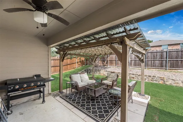 a view of porch with seating space