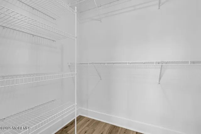 a view of small space with racks on the wall