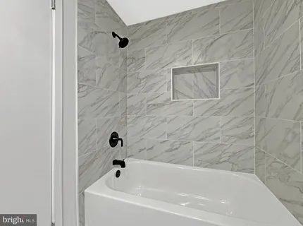 a bathroom with a tub