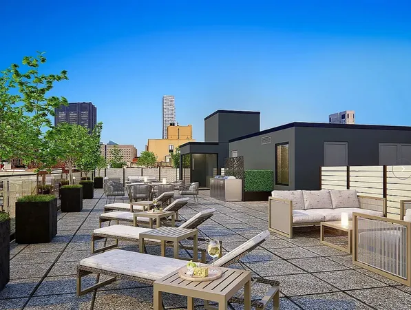 a view of a patio with couches table and chairs and potted plants