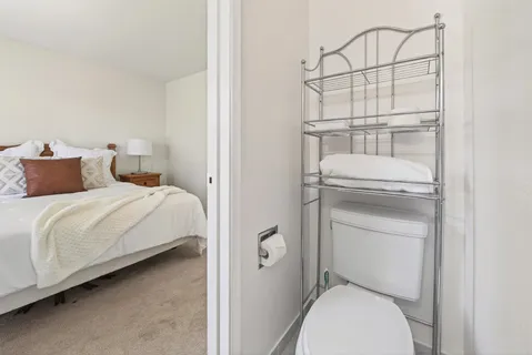 a en suite bathroom with a toilet