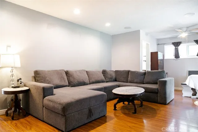 a living room with furniture and a couch