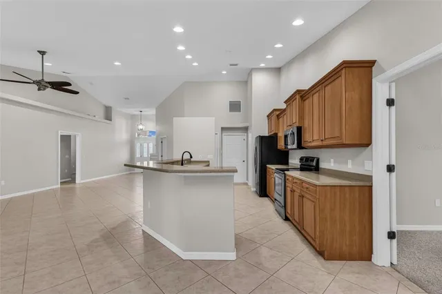 a view of kitchen and window