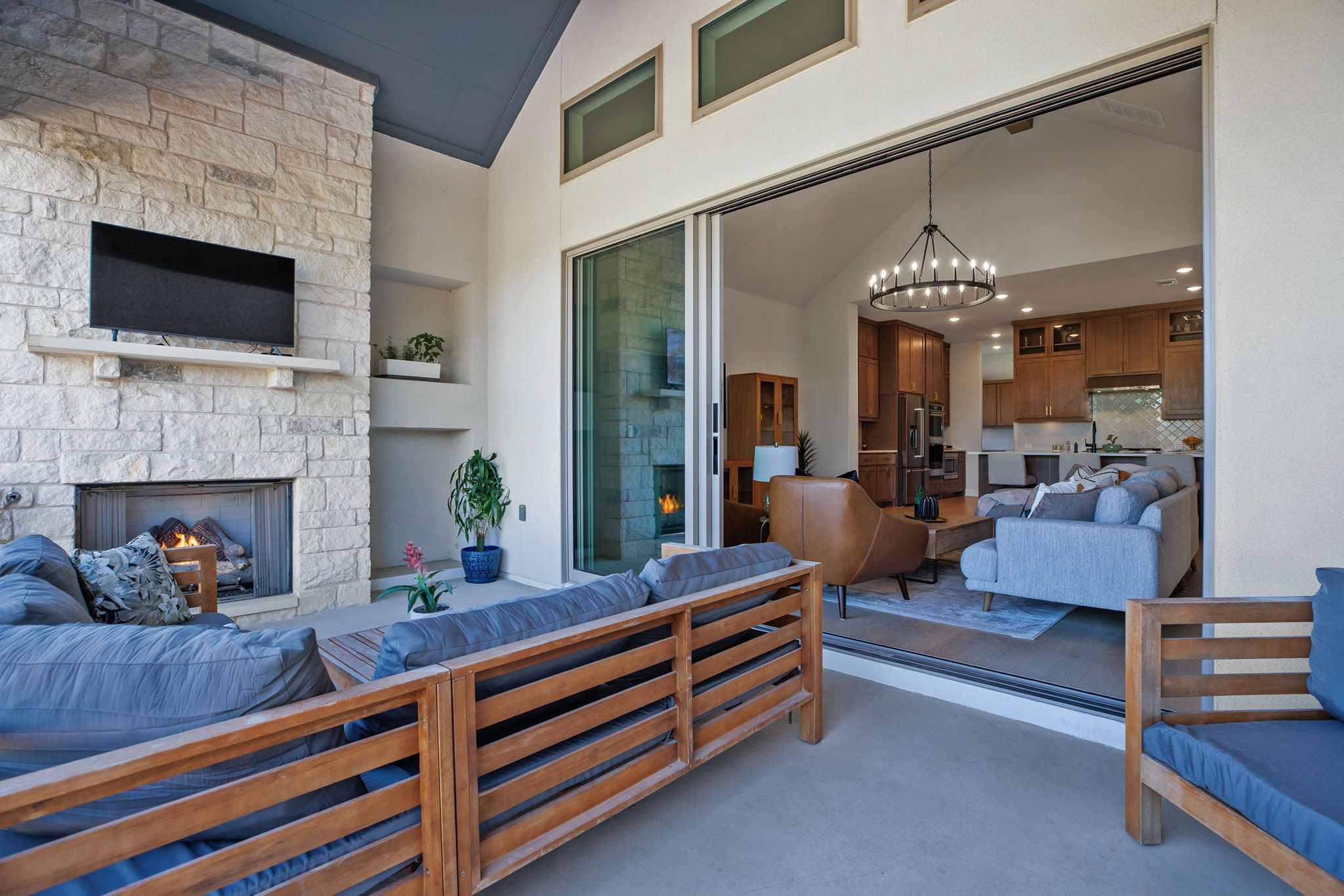 1224 River Trace Georgetown, TX 78628 - Photo 26 of 39 a living room with furniture and a fireplace