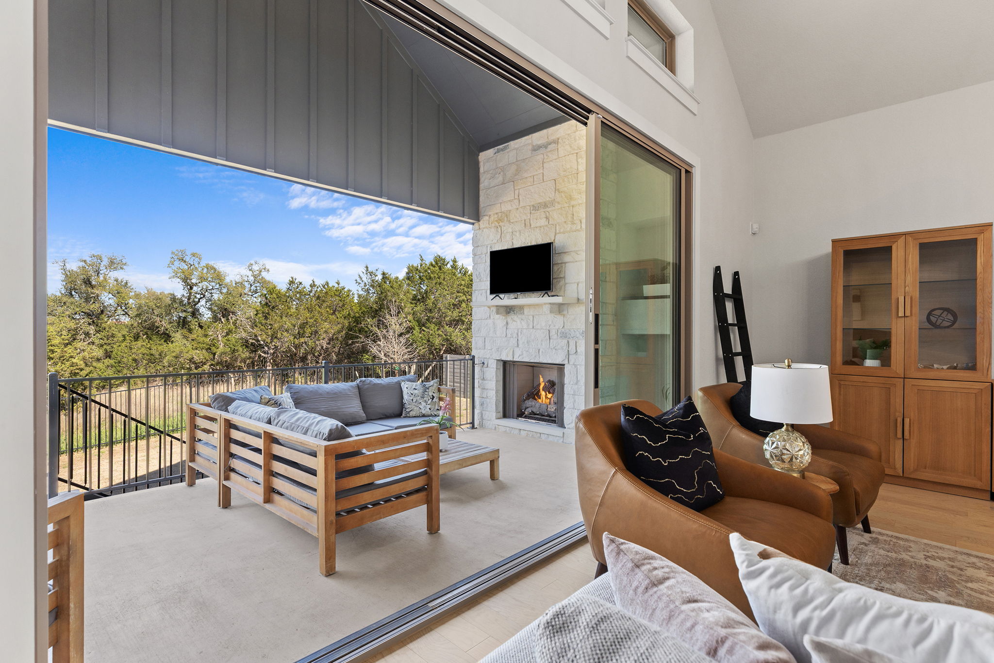 1224 River Trace Georgetown, TX 78628 - Photo 27 of 39 a living room with furniture fireplace and potted plants