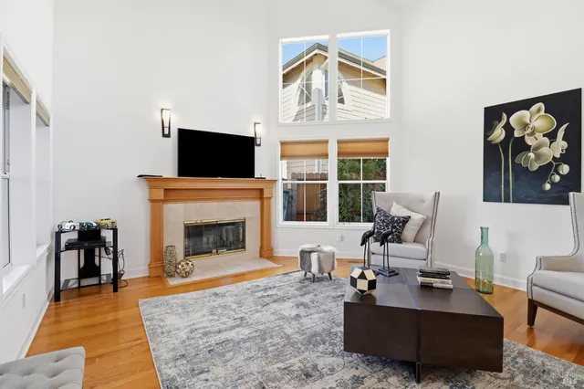 a living room with furniture and a couch