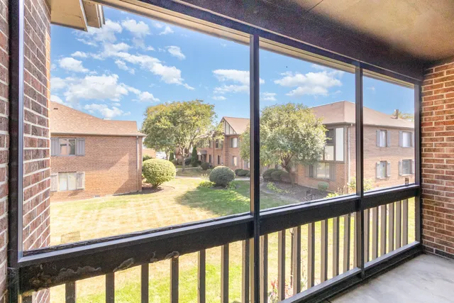 a view of a glass door from a window