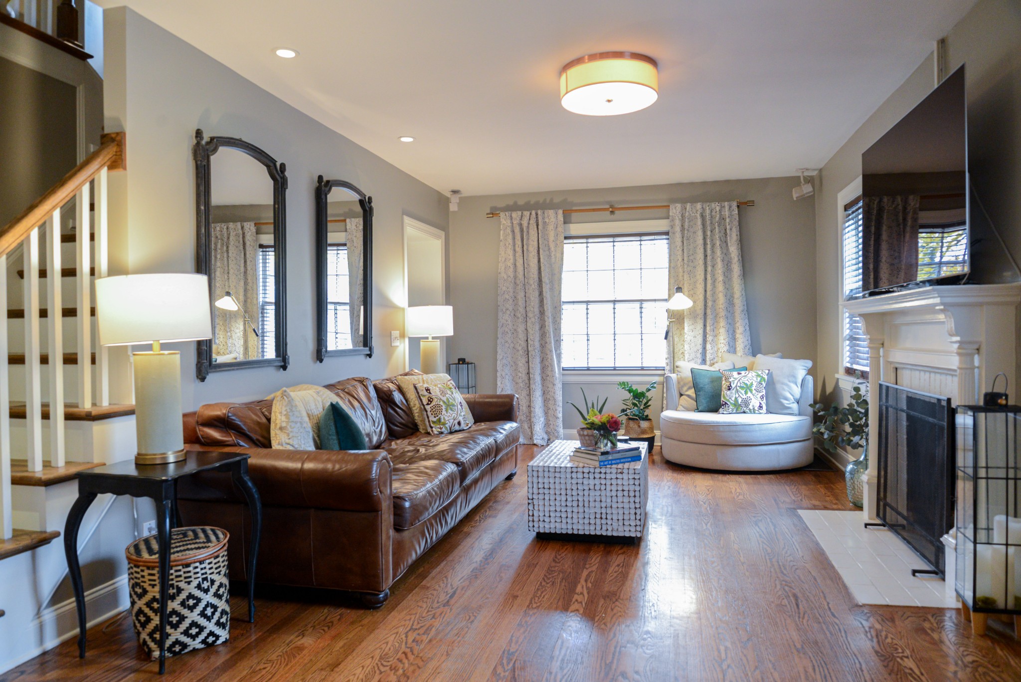 2905 Snowden Road Nashville, TN 37204 - Photo 8 of 40 a living room with furniture and a fireplace