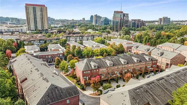 an aerial view of a city
