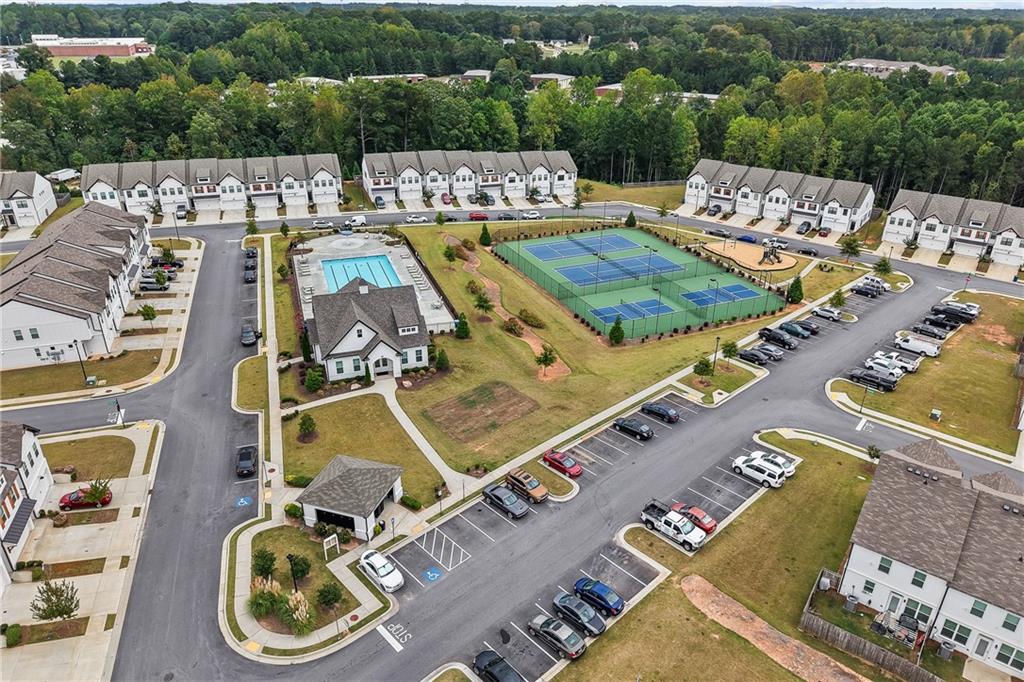 98 Auburn Valley Way Auburn, GA 30011 - Photo 43 of 47 an aerial view of a house with garden space and street view