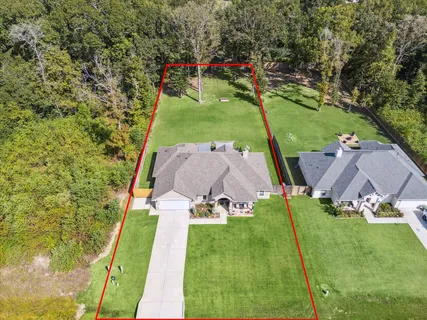 an aerial view of a house