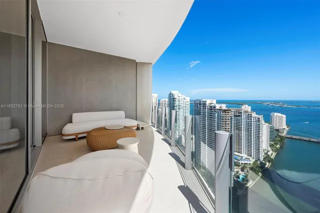 a balcony with city view