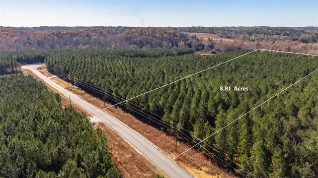 a view of a field with a mountain view