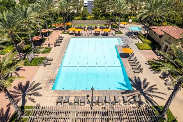 an aerial view of swimming pool