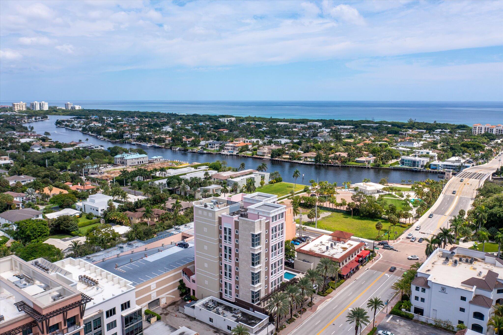 455 East Palmetto Park Road, Unit 6E Boca Raton, FL 33432 - Photo 26 of 28 an aerial view of a city with lawn chairs