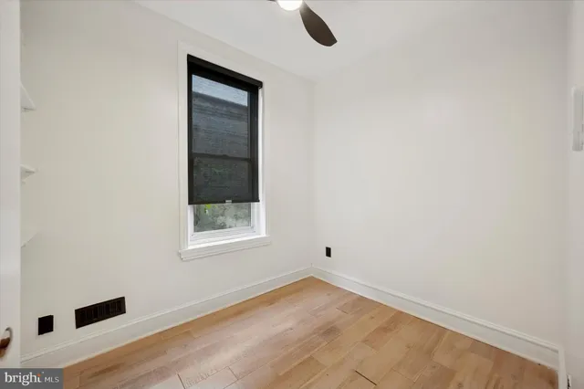 an empty room with a window