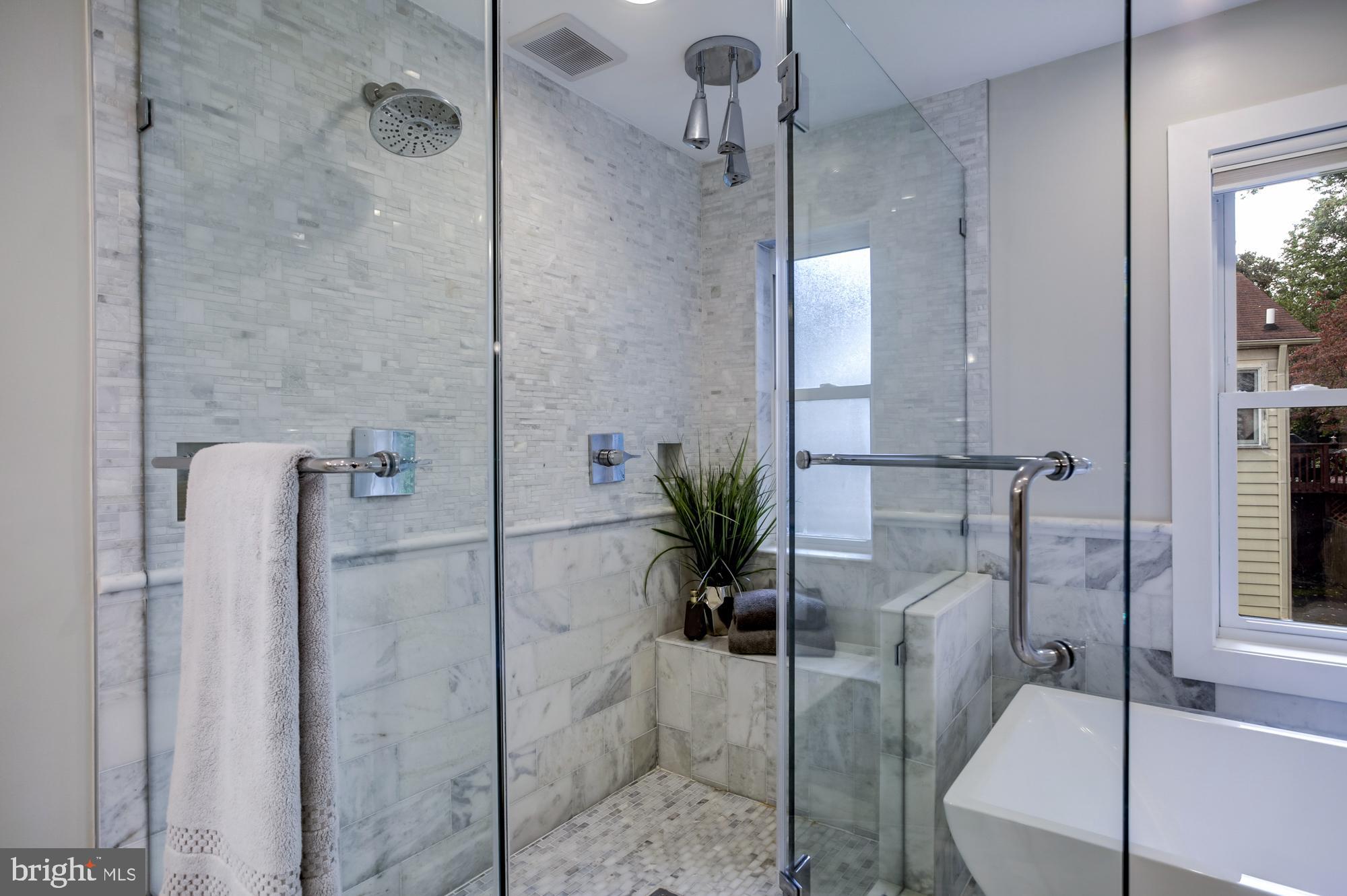 5507 Durbin Road Bethesda, MD 20814 - Photo 21 of 50 Spa-like glass shower with bench