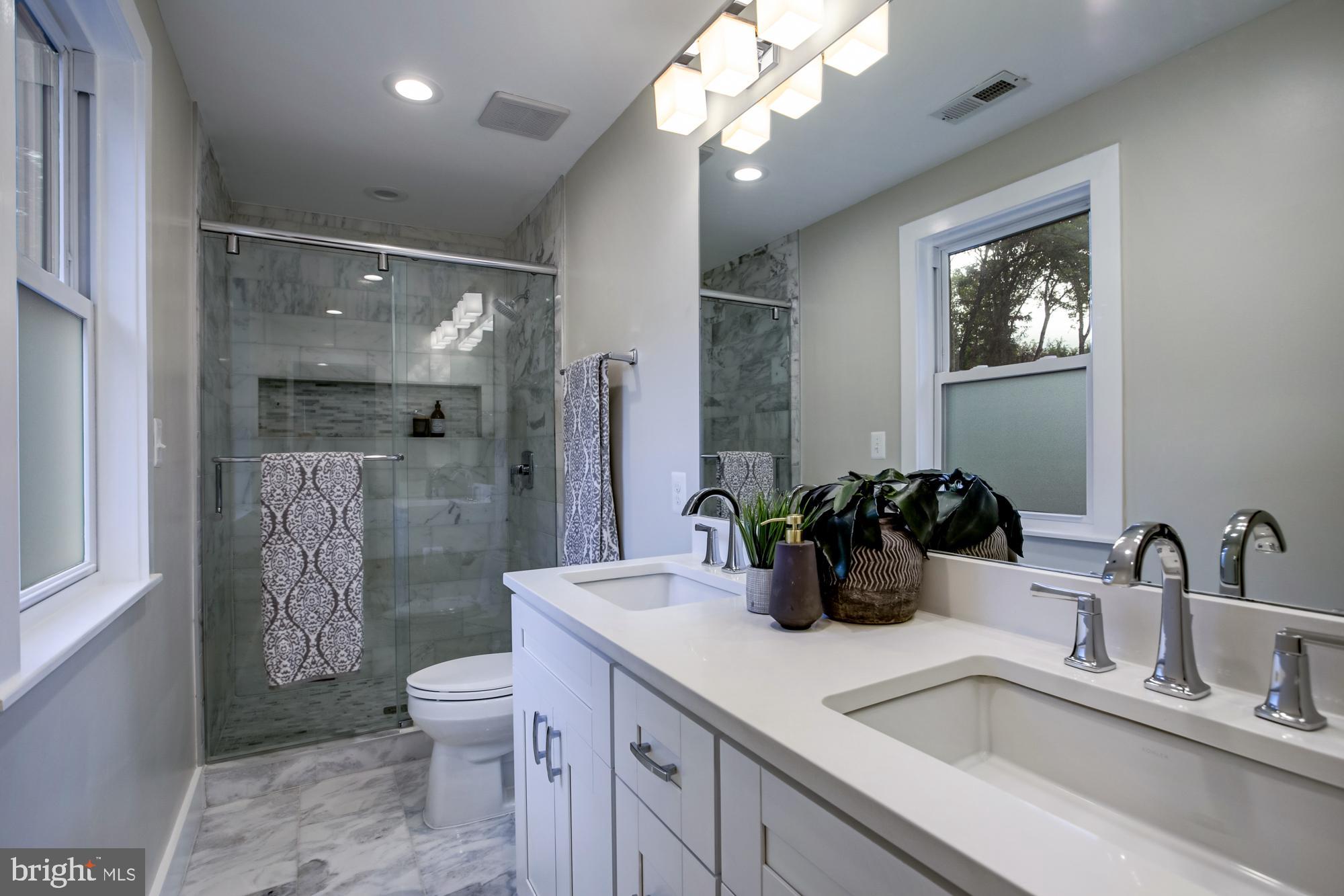 5507 Durbin Road Bethesda, MD 20814 - Photo 31 of 50 Ensuite bath had double sink and glass shower