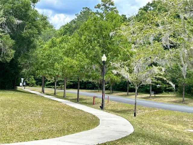 a view of a swimming pool with an outdoor space