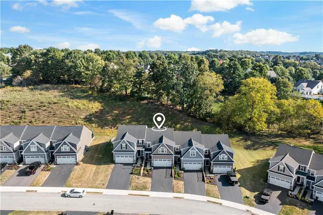 a view of a lake with couches