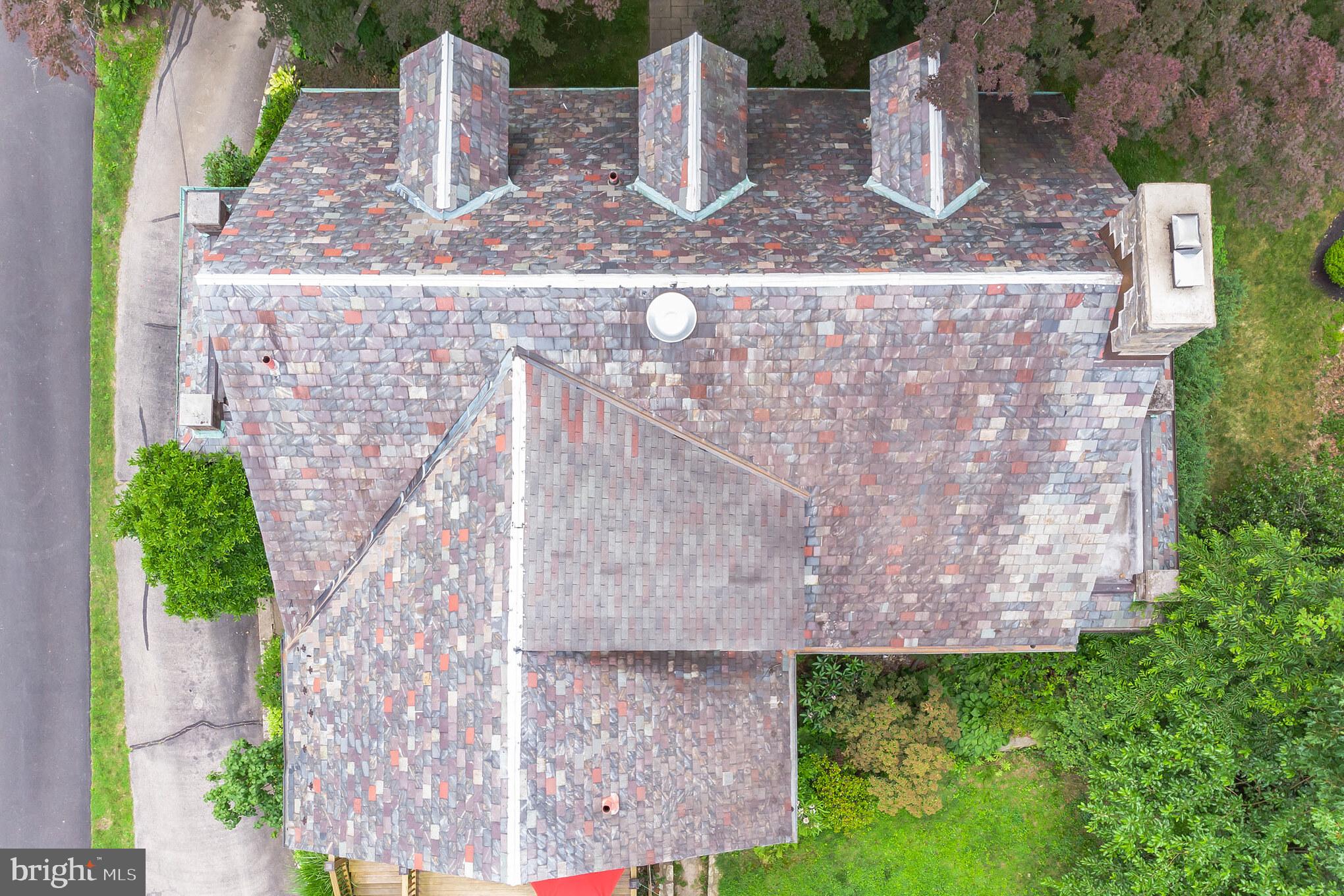 417 East Waverly Road Wyncote, PA 19095 - Photo 50 of 54 Aerial view of slate roof