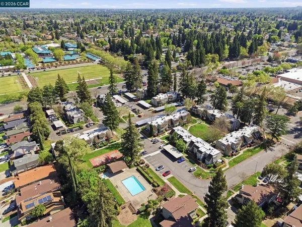 an aerial view of multiple house