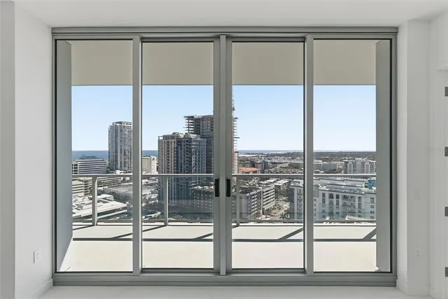 a view of a room and window