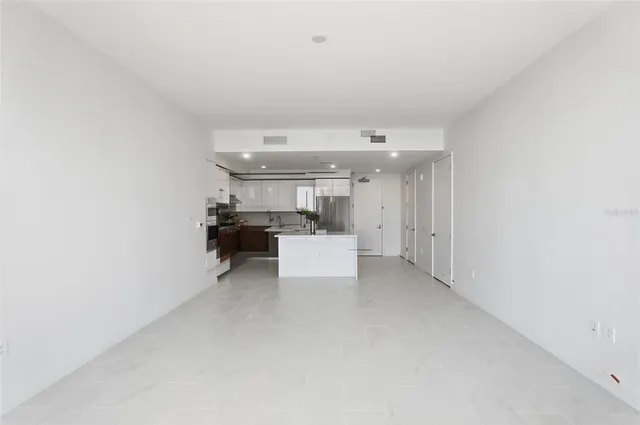 a view of kitchen and living room