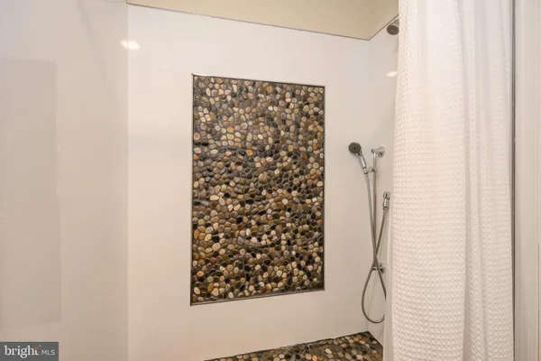 a view of a lake and mountain in the back