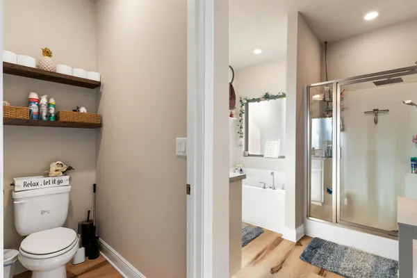 a bathroom with a bathtub and a sink