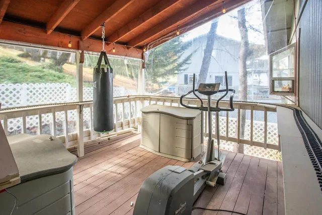 a view of a storage in a room