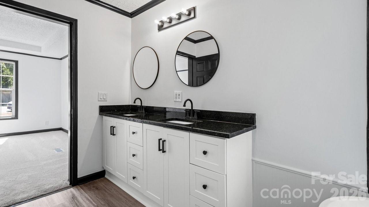 175 Fallsworth Court Salisbury, NC 28147 - Photo 25 of 35 a close view of a sink a mirror and city wooden floor