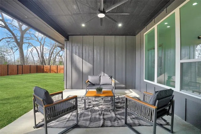a living room with furniture