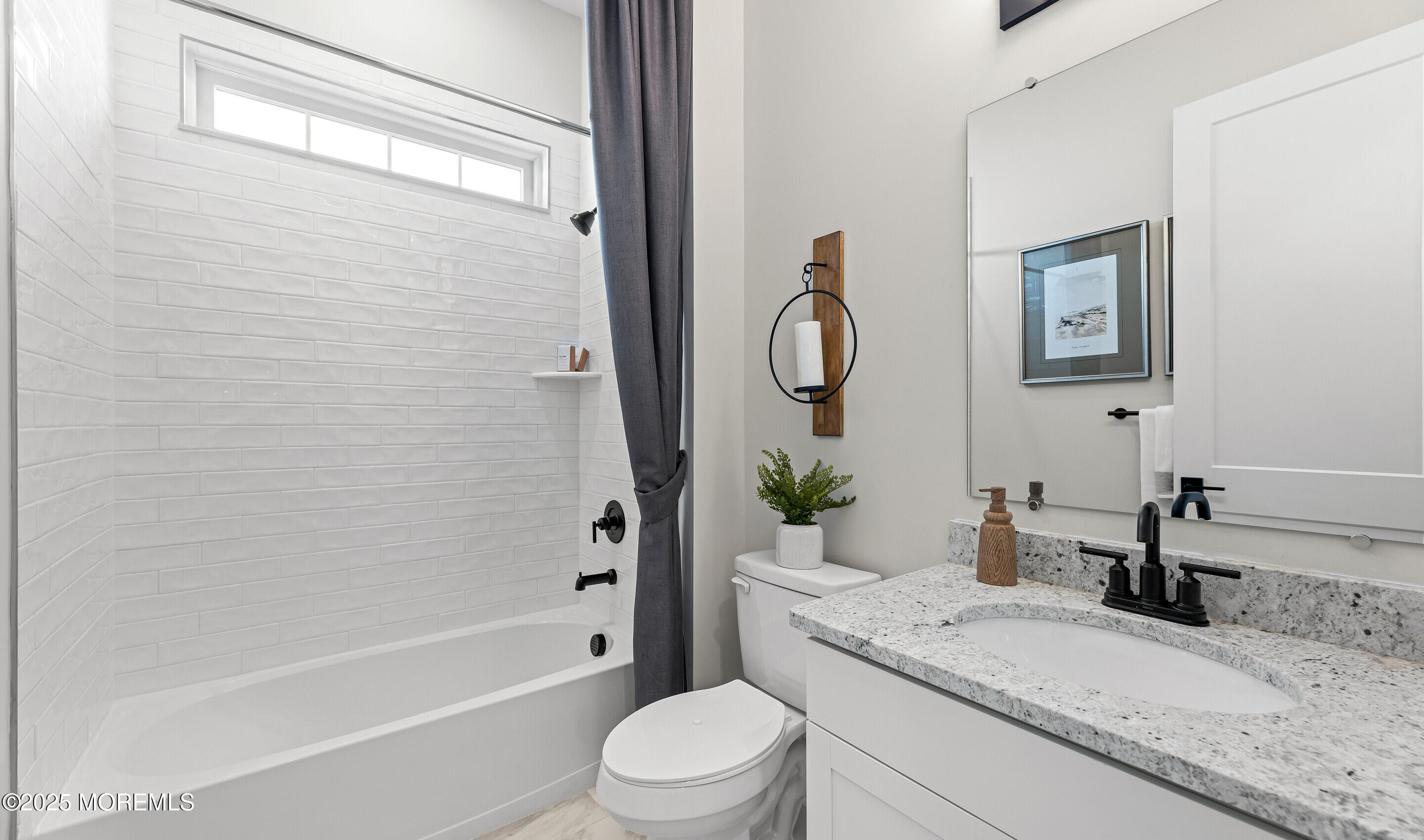 176 Highway 33, Unit DORCHESTER LOFT Manalapan, NJ 07726 - Photo 33 of 38 a bathroom with a granite countertop sink toilet and shower