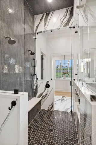 a bathroom with a shower